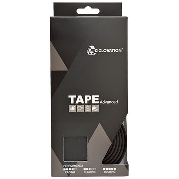 CICLOVATION 馳興 進階款皮質觸感手把帶2D碳纖觸感 PU+仿皮革 2000mm長 30mm寬 3mm厚  黑色  1盒