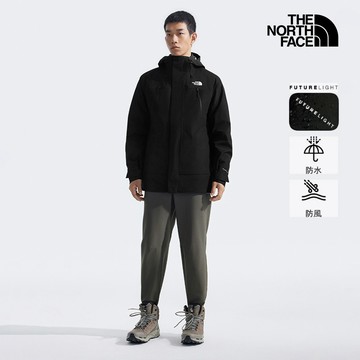 The North Face北面男款黑色FUTURELIGHT防水透氣連帽三合一外套｜89ZMJK3 600蓬鬆度