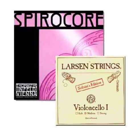 Cello Strings Set Larsen Solo A D, Spirocore Tungsten G C