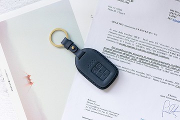 HONDA本田汽車植鞣皮燙金鑰匙套/四鍵/雙電動滑門/ODYSSEY/奥德賽