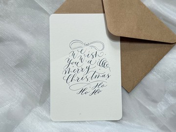 手寫西洋書法聖誕卡 款式4