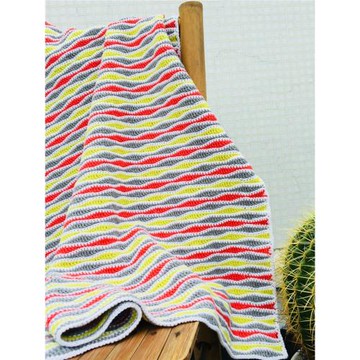 「工喜手工」新手入門diy毯子材料包 撞色波浪蓋毯鉤針編織視頻