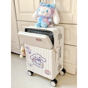 御旅新款前置開口行李箱萬向輪20多功能鋁框拉桿箱女男24寸旅行箱