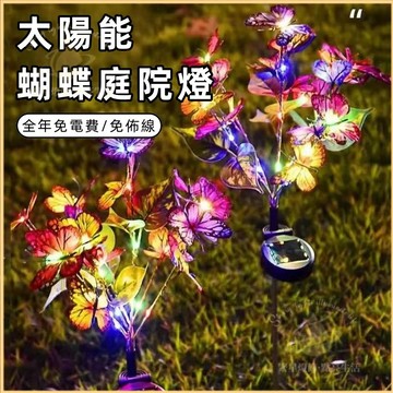隔日到貨🌳太陽能蝴蝶燈 陽能地插燈 太陽能草坪燈 LED仿真彩色蝴蝶燈 地插燈 戶外庭院燈 草皮燈 裝飾 太陽能感應燈