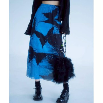 🌙全館最高折400元｜買2件9.8折！🌸設計感小眾網紗長裙 彈性蝴蝶印花半身裙 性感日系女裝 韓系【穿穿trytry】