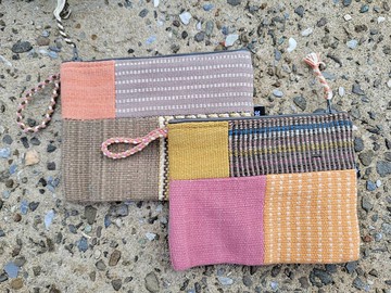 【天然染‧拼布小袋】每一個都是唯一的手工編織收納 #隨機出貨