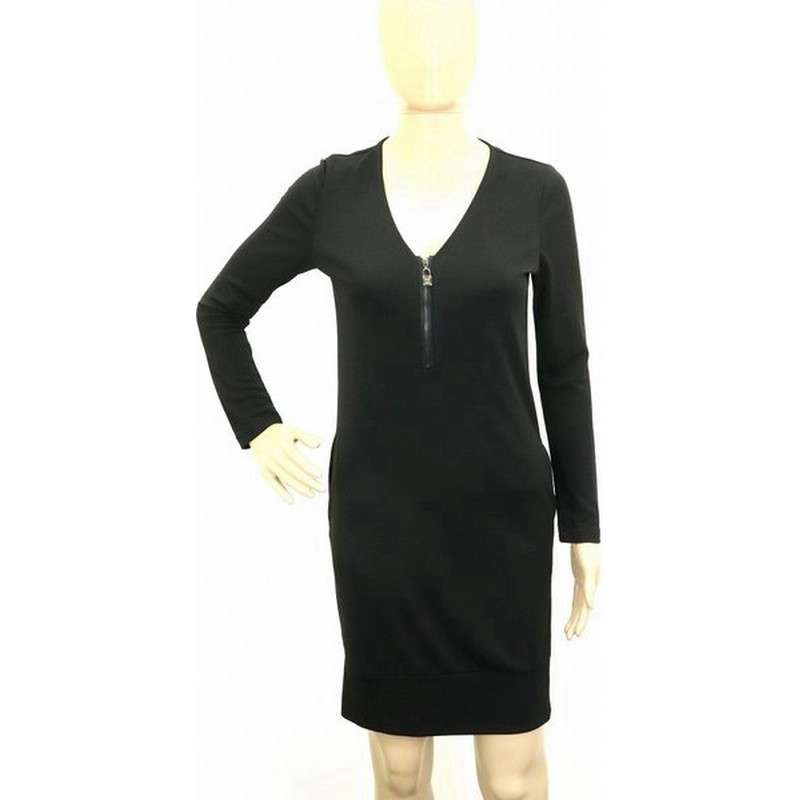 アパレル Gucci グッチ レディース ワンピース ハーフジップ カデナ型ジップ 長袖 ポリエステル100 ブラック 黒 S クリーニング済 中古 S 通販 Lineポイント最大0 5 Get Lineショッピング