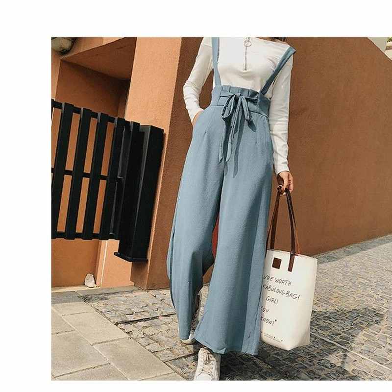 パンツ サロペット ハイウエスト ワイドパンツ ガウチョ フェミニン ガーリー リボン 楽ちん シンプル 春夏 Good Clothes 通販 LINEポイント最大0.5%GET LINEショッピング サロペット(F)ワイドパンツ*ウエストリボン*フェミニン*ピンク*