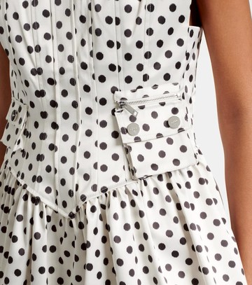 Ganni Polka-dot satin corset dress