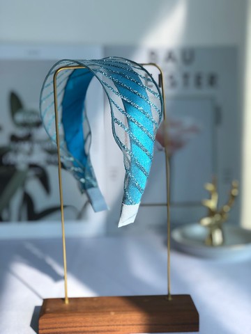 原創湖藍色亮彩髮箍