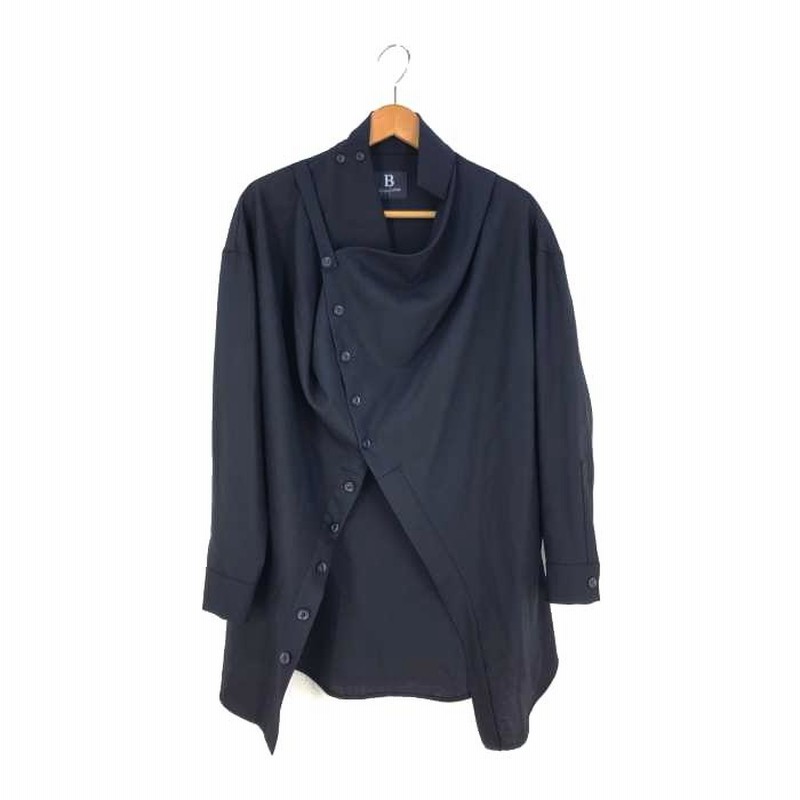 B yohji yamamoto(ビーヨウジヤマモト) 変形ウールギャバジンシャツ 