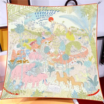 【動物狂歡】夏季新款防曬絲巾大方巾女頭巾包頭腰帶青海旅游沙漠