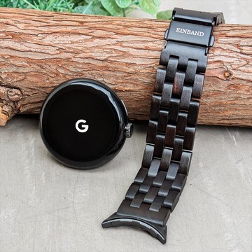 [木錶帶]EINBAND Google Pixel Watch 天然木錶帶 烏木