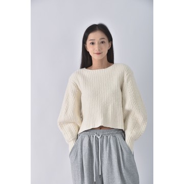 (M) sea寬鬆白色毛衣二手衣