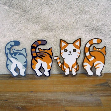 橘貓美國短毛貓米克斯 貓屁屁反光貼紙-180系列