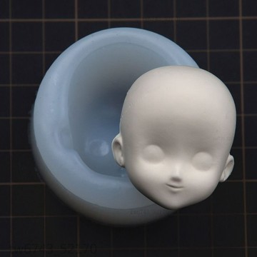 黏土工具 手辦模具 超輕粘土矽膠臉模 Q版正比臉人偶軟陶黏土矽膠臉模翻糖模具