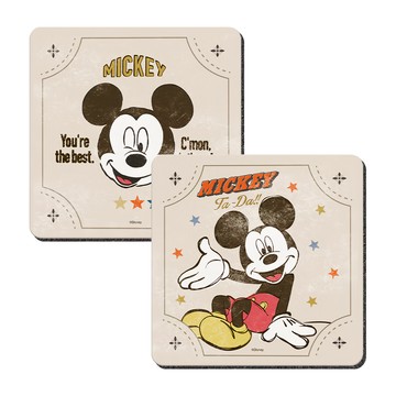 收納王妃 復古風軟式珪藻土杯墊 方形 2入  10 x 10 x 0.5cm  我是米奇  1組