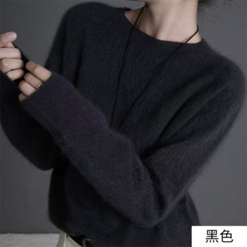 【米蘭精品】現貨+預購 100%羊毛衣針織衫發熱衣長袖保暖內搭加絨寬鬆大碼休閒-圓領法式女上衣15色74nc64