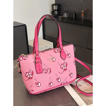 bags大容量櫻桃印花托特包包女2025新款時尚百搭單肩手提包斜挎包