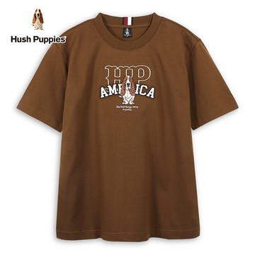 Hush Puppies T恤 男裝經典造型HP刺繡狗寬版T恤