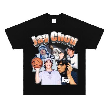 JayChou致敬周杰倫重磅純棉小領口復古美式VintageT恤嘻哈男短袖