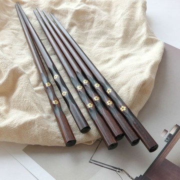 ✨店長優選✨出口品質家用高檔筷子雙金花防黴防滑不變形精緻尖頭筷子顏值餐具