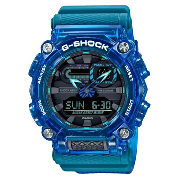 CASIO 卡西歐 GA-900SKL-2A/ G-SHOCK系列 幻象音浪雙顯手錶 / 藍 47.1mm｜樂天領券現折★全館特惠中★指定刷卡回饋10%