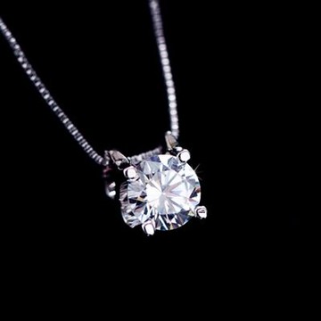 925純銀項鍊 鑲鑽吊墜-高貴優雅絢麗繽紛母親節情人節生日禮物女飾品73gj86【獨家進口】【米蘭精品】