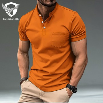 EAGLADE 男式 T 恤男式透氣 WJ12 橙色 K11