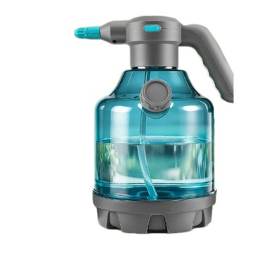 小型電動噴壺 4L 藍色透視電動噴壺  0cm 萬向彎曲噴桿澆花噴霧器  充電式家用園藝噴水壺