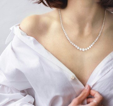 【SPARKMO】時尚大氣輕奢漸變鋯石晶鑽項鍊