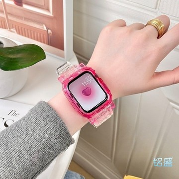 透明錶帶 矽膠 適用 Apple Watch 11 10 錶帶9 8 7 SE 蘋果手錶帶 42mm 46mm 手錶殼