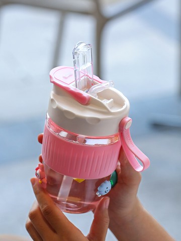 高顏值吸管杯女網紅款可愛耐熱便攜夏季塑料咖啡杯ins風大容量男