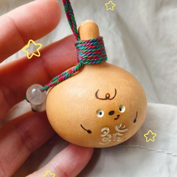 ✨臺灣出貨✨招財新款葫蘆文玩手把擺件掛件可愛手作把玩雕刻屁股小崽成品
