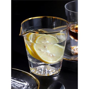 手工金邊日式雪山富士山分茶器公道杯藏金品杯金山冰山主人杯茶杯