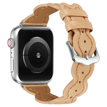 DAYA 波浪魚尾皮革錶帶  Apple Watch 38/40/41mm  泰迪棕  1條