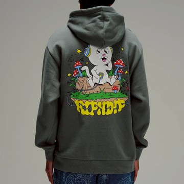 RIPNDIP SHROOM SONG HOODIE 炭灰色 帽T 連帽衫 中指貓 台灣總代理-ALL