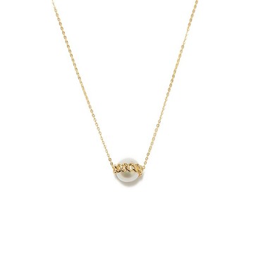 鏈結珍珠項鍊 925銀厚鍍18K金 Cascade Pearl Necklace