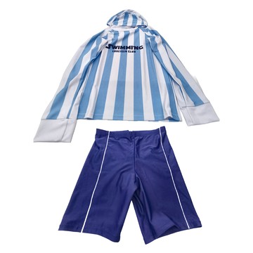 Summer love 夏之戀 loveteen kids 小男衝浪裝二件式 彈性纖維  135~145cm  藍色 + 白色