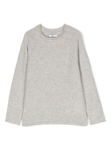 Stone Island Junior - Compass-motif long-sleeve sweatshirt - kids - Wool/Viscose/Polyamide/Cashmere - 10 yrs - Grey