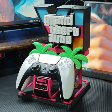 免運🔥本土出貨gta6罪惡都市主題通用遊戲手柄支架電競桌面個性擺件遊戲機配件