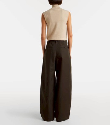 Lemaire High-rise cotton twill wide-leg pants