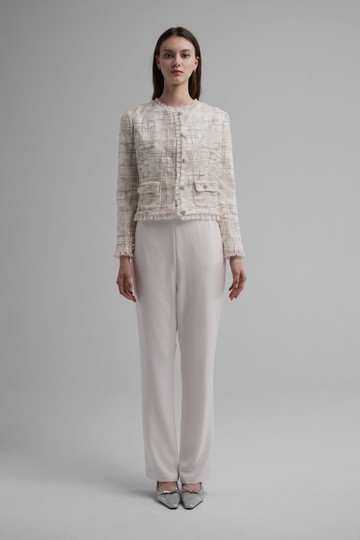 Coco小香風刺繡荷葉邊外套