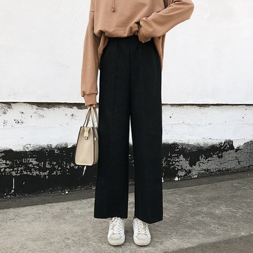 S-4XL 大尺碼韓版高腰闊腿褲女裝2026春秋新款休閑寬松顯瘦直筒褲子女