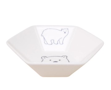 【100 Life Japan Can Do】六角形北極熊印花碗(220ml)(1入)