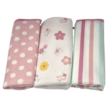 ELFIN DOLL 超薄超輕可攜式尿布墊 三件組 45x70cm 棉/防水塗層  新款粉色  1組