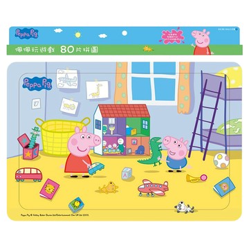 世一 粉紅豬佩佩玩遊戲80片拼圖  卡通主題，大尺寸安全拼圖  混和顏色  180片  1盒