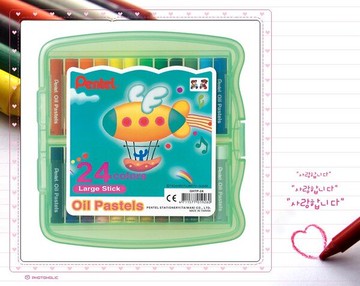 Pentel 飛龍 GHTP-24 特大粉蠟筆PP盒24色