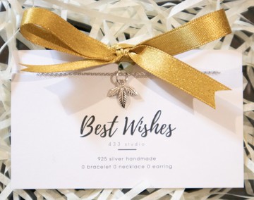 925 SILVER 葉子 頸鏈 - 銀 - 頸鏈