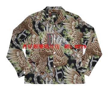 BOB DONG 10週年 老鷹松樹紋 日系復古 日式咔嘰 麻棉長袖襯衫 經典工裝 街頭潮流